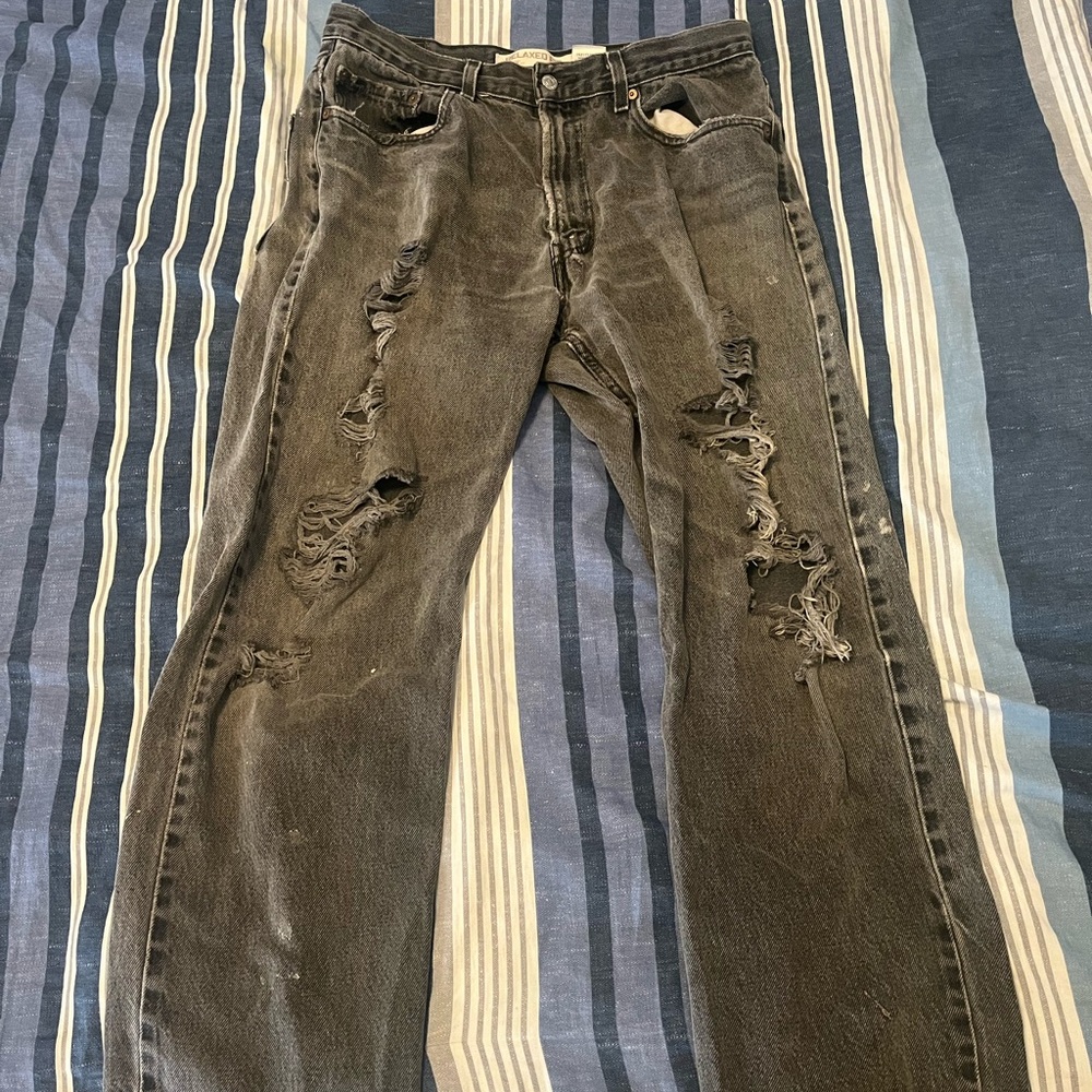 Distressed Black Jeans